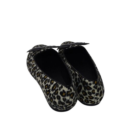 Leopard Print Flats with Bat Detail - Picture 4 of 8